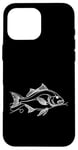 Coque pour iPhone 16 Pro Max Line Art Poisson & Ichtyologiste Dorado Doré