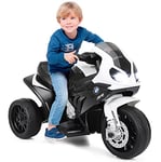 DREAMADE BMW Moto Électrique pour Enfant, Véhicule pour Enfants 6 V avec 3 Roues, Lumineux et Musique, Siège Confort et Repose-Pieds, pour Enfant 18-36 Mois, Charge Maximale 20 KG (Noir)