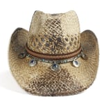 Western Cowboy Hattu Naisille Miehille Käsintehty Straw Bohemia Sombrero Hombre Straw Cowgirl Jazz Aurinkolakit Koko 56 58cm