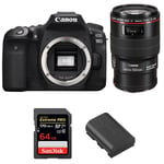 Canon EOS 90D + EF 100mm f/2.8L Macro IS USM + SanDisk 64GB Extreme PRO UHS-I SDXC 170 MB/s + LP-E6N | Garantie 2 ans