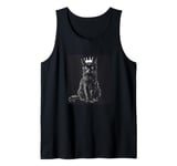 Funny Feline with Crown for a Royal Style Tank Top