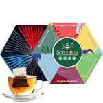 SereniTea Tea Collection Gift Set - Tea selection consists of English Breakfast, Earl Grey, Chamomile, Green Tea, Raspberry & Hibiscus, Peppermint Tea - 60 Tea Bags - Perfect set for Tea Lovers