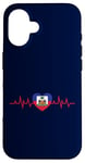 Coque pour iPhone 16 Haïti idee cadeau design coeur drapeau fierté haïtienne