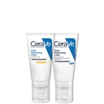 CeraVe Day & Night Facial Moisturising Duo for Dry Skin with SPF 50 and Niacinamide
