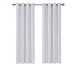 Deconovo Rideaux Occultants Isolant Thermique Anti Froid, Rideaux pour Salon et Chambre, Design Moderne à Oeillets, 117×160 CM (Largeur x Hauteur), Blanc Pâle Gris, 2 Pièces