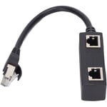 Sjlerst - Rubberskin Adaptateur répartiteur RJ45 1 à 2 ports Transmission fluide Excellente connexion Adaptateur de cble réseau Adaptateur et