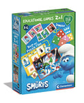 Clementoni 18285 Educational Games-2 in 1 The Smurfs-Learning Toys For 3 Year Olds (Italian, English, French, German, Spanish, Dutch and Polish) [Amazon Exclusive]