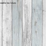 ** SAMPLE Grey Blue Wood Effect Wallpaper