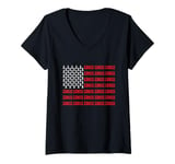 Womens Chess American Flag Board Game Chess Player V-Neck T-Shirt