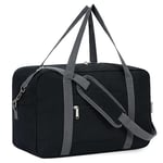 Narwey Sac de Voyage 40x20x25 Ryanair Cabine Bagage à Main de Voyage Pliable Sac de Cabine Avion Valise de Cabine Sac de Sport Sac Weekend 20L(Noir)