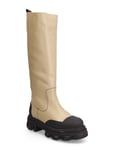 Cleated High Tubular Boot Beige Ganni