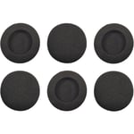 6x mousse micro casque audio ordinateur anti vent gaming oreille protection microphone écouteur bonette filtre noir, diamètre extérieur 50mm