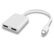 PremiumCord MST Adapter Mini DisplayPort 1.2 auf 2x HDMI 2.0, Extension + Mirror + 2 Various Screens, Video 4K@30Hz 2160p, Full HD 1080p 60Hz, weiß