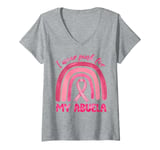 Womens I Wear Pink For My Abuela Pink Rainbow Breast Cancer Grandma V-Neck T-Shirt