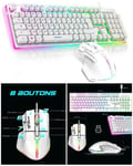 Pack GAMER Blanc filaire Spirit of Gamer RGB PRO + SOURIS filaire + CLAVIER semi mécanique filaire