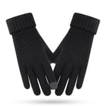 Vinter Touch Handskar Dam Herr Varm Stretch Stickad Vantar Imitat Black