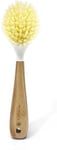 Full Circle Brosse à Vaisselle Be Good avec Manche en Bambou et Grattoir - Tête de Brosse Large et Poils en Nylon pour Poêles et Casseroles Antiadhésives et Vaisselle - 6,5 x 6 x 23,50 cm, Blanc