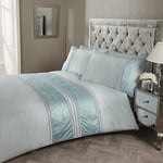 Rapport Aurora Ensemble Housse de Couette, Bleu Canard, Super King