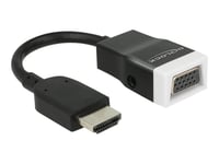 Delock Adapter Hdmi-A Male > Vga Female With Audio - Videokonverterare - Hdmi - Vga - Svart, Vit - Detaljhandel