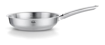 Fissler Collection Pure Poêle En Acier Inoxydable (24 cm), Poêle À Queue Non Revêtue, Graduation Intérieure, Compatible Induction, Argenté