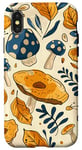 Coque pour iPhone X/XS Jaune Abstrait Paisley Mignon Cottagecore Grenouille et Champignon