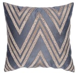 Stanley Hamilton, Housse de Coussin décorative au Toucher Velours découpé au Laser pour la Maison (Standard, 45 x 45 cm) Bleu Marine/Vison, Largeur x 45,7 cm