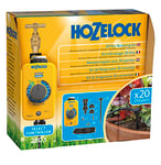 HOZELOCK - Kit d'Arrosage Goutte-à-Goutte pour 20 Pots : Système Autonome Complet avec son Programmateur Select Controller, Idéal pour Plantes en Pot, Arrosage Précis et Économe en Eau [2803 0000]