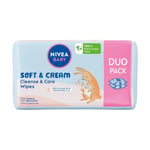 9005800374413 Baby Soft & Cream chusteczki biodegradowalne 2x57szt Nivea