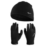 Nike Men's Fleece Hat And Glove Set -  Black - S/M - M/L