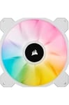 Corsair iCUE SP140 RGB ELITE Performance 140 mm PWM Single Fan (CORSAIR AirGuide Technology, Eight Addressable RGB LEDs, Low-Noise 18 dBA, PWM-Controlled, Up to 1,200 RPM and 68.1 CFM) White