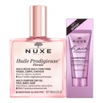 Nuxe - Huile Prodigieuse Florale® & Shampoing Huile Sèche Multi-fonctions & Shampoing Brillance Miroir 30ml Offert