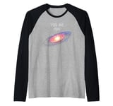 Funny Outer Space Constellation Universe Galaxy You Are Here Raglan Baseball Tee