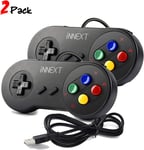 iNNEXT 2 x Retro Classic USB Controller SNES Gamepad, Wired SNES USB Controller