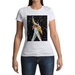 T-Shirt Femme Col Rond Freddie Mercury Collage De Magazines De Mode Pop-Art