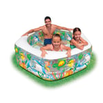 Intex Ocean Reef Hexagonal Inflatable Pool, 191 x 178 x 61 cm, Multicolor, Suitable for Children Aged 6 Years and Above, 3 Person, 510.0 Liters