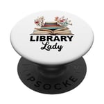 Liseuse de livres assistante de bibliothèque Funny Library Lady Librarian PopSockets PopGrip Interchangeable