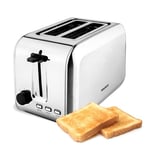 WeeKett 2 Slice Toaster - Toaster 2 Slice with Variable Browning Control - Stainless Steel Toaster with Wide Slots for Thick Bread Slices & Bagels - Sleek & Compact Bread Toaster, 15.8 x 28.8 x 17.8cm