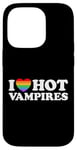 Coque pour iPhone 14 Pro J'aime Hot Vampire Funny Vampiric Blood Book Gay Fan Pride