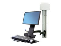 Ergotron 200 Series - Monteringssats (Vridbar Arm, Tangentbordsfack Med Vänster/Höger Musfack, Hållare Till Streckkodsskanner) - För Lcd-Skärm/Pc-Utrustning - Stål - Svart - Skärmstorlek: Upp Till 24 Tum - Väggmonterbar