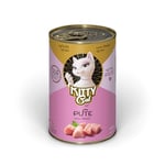 KITTY Cat Paté Dinde pour Chatons, 6 x 400 g, Nourriture Humide pour Jeunes Chats, Nourriture pour Chat sans céréales avec Taurine, Huile de Saumon et Moule aux orles Vertes, Aliment Complet à Haute