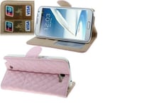 Cover Wallet Foldable Support For Galaxy Note 3 - Pale Pink