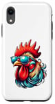 Coque pour iPhone XR Lunettes de soleil rétro vintage en forme de coq