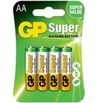 GP Batteries LR06 1.5 V SUPER Alkaline Mignon AA Battery (Pack of 4)