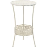 Table de bistro Table haute - Table d'appoint Style vintage Ronde Métal 40 x 70 cm Blanc BV995554 Bonnevie