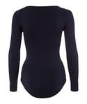 FALKE Women's Fine Cotton Crew Neck W BO Soft Fabric Longsleeved 1 Piece Shapewear Bodysuit, Blue (Marine 6179), XL 46-48