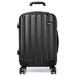 Kono Bagage Cabine 56 cm Bagage à Main ABS Valise Rigide Léger avec 4 Roues 40L (Noir)