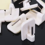 5x WHITE SELF ADHESIVE CURTAIN ROD HOOK END uPVC Window Net Wire Curtain Rod UK