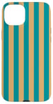 iPhone 15 Plus Teal Yellow Striped Cute Girly Aesthetic Preppy Stripe Case