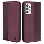 CXTcase Coque pour Samsung Galaxy A52 5G&4G / A52S 5G, Housse en Cuir PU Pochette Portefeuille Magnétique Etui de Protection, Flip Case Compatible avec Samsung Galaxy A52 5G, Vin Rouge