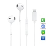 Kompatibla hörlurar för iPhone X/11/12/13/14 Lightning Vit Vit